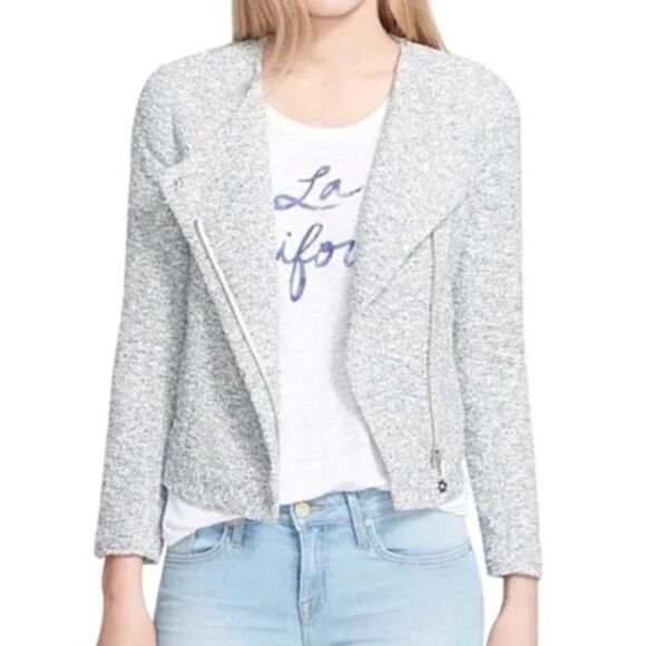 Joie Balina Tweed Porcelain Blue Blazer Size L - Picture 1 of 11